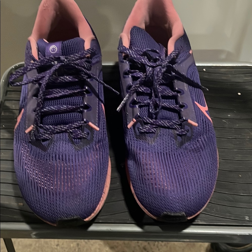 Purple and Pink Athletic Shoes with Textured Fabric